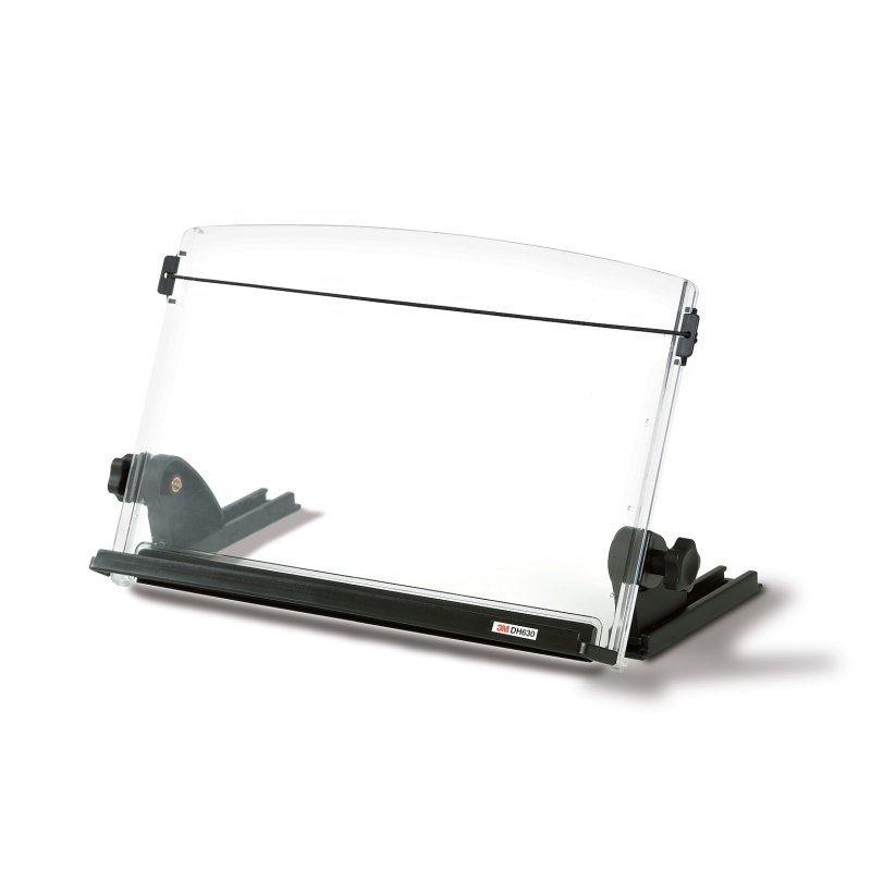 3M® Plastic Document Stand With Lip & Guide Bar, Black/Clear (Dh630)