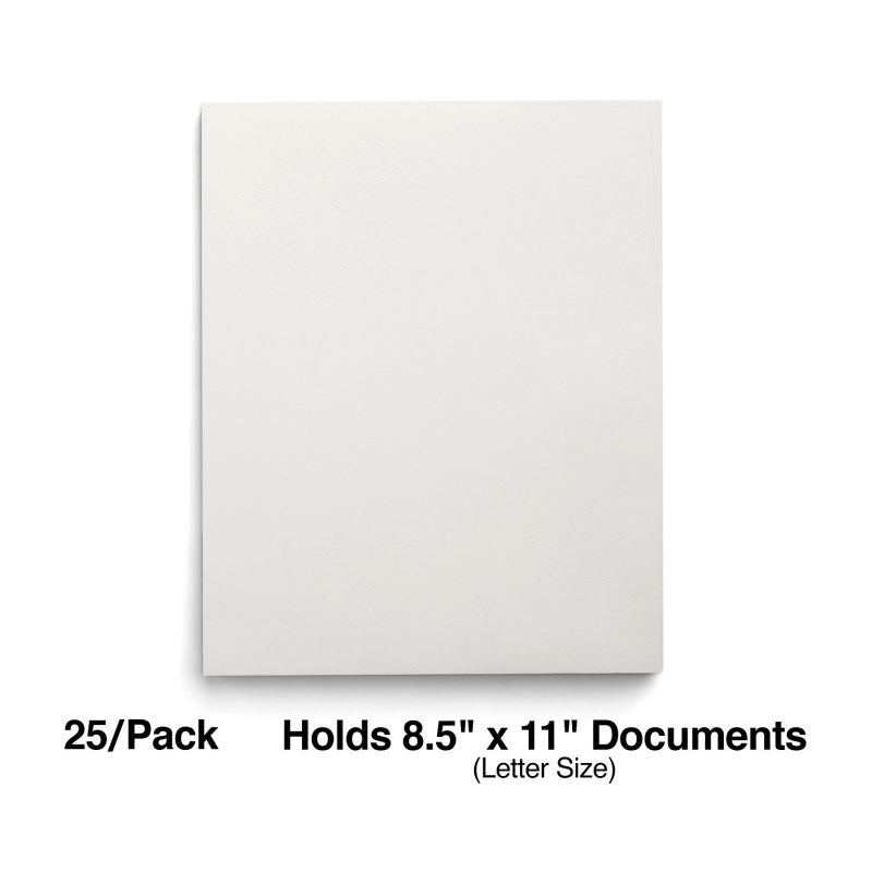 Staples Smooth 2-Pocket Paper Folder, White, 25/Box (50760/27537-Cc)