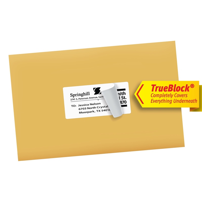 Avery Trueblock Laser Shipping Labels, 2" X 4", White, 10 Labels/Sheet, 250 Sheets/Box (5963)