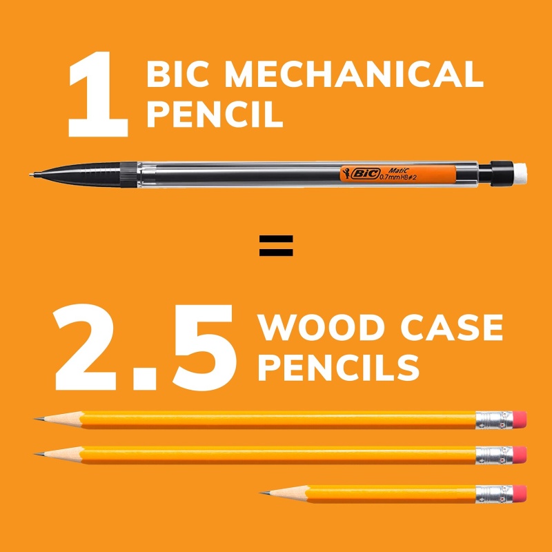 Bic Xtra-Smooth Mechanical Pencil, 0.7Mm, #2 Medium Lead, 40/Pack (Mpp40mj-Blk)