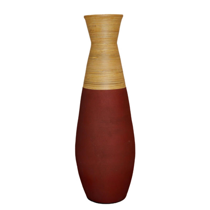 31.5 Inch Tall Handcrafted Bamboo Floor Vase