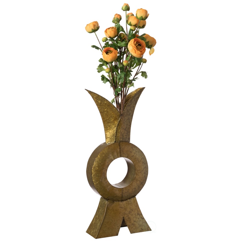 Galvanized Gold Metal Floor Vase