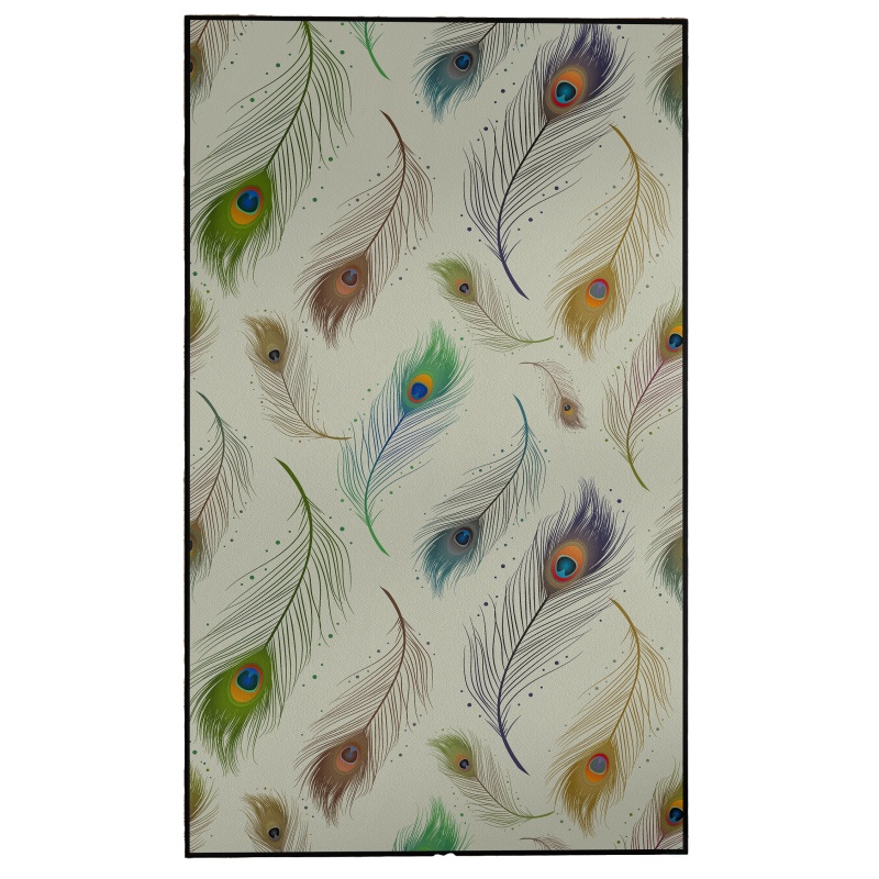 Deerlux Modern Animal Print Living Room Area Rug With Nonslip Backing, Peacock Pattern