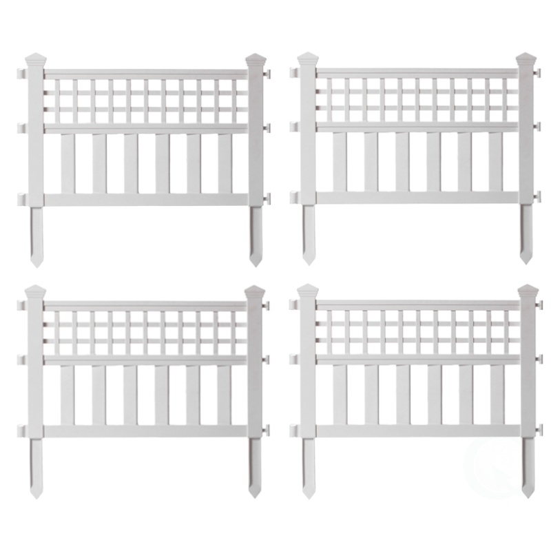 Plastic Outdoor Decor Garden Flower Edger Fence, Border, Set Of 4 Panels