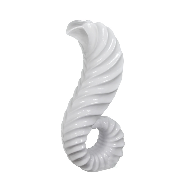 Tall Floor Vase For Home Decor, White Horn Floor Vase, 32-Inch-High Unique Decorative Vase Flower Holder, A Great Addition To Your Home Interior Decoration