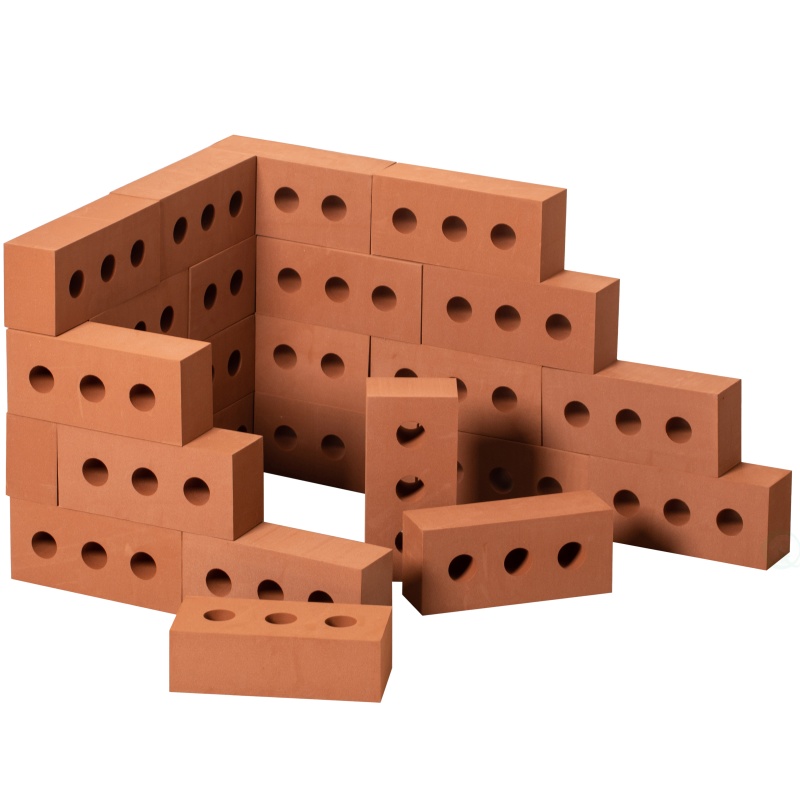 Shpilmaster Eva Foam Sensory Stacking Red Brick Blocks Rectangular Form For Layout Demonstrations Hands-On Play Arrangement Creative Design And Structural Display Applications
