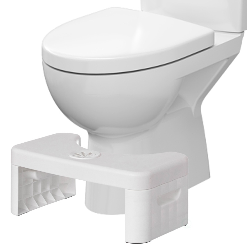 Vintiquewise White Foldable Toilet Stool