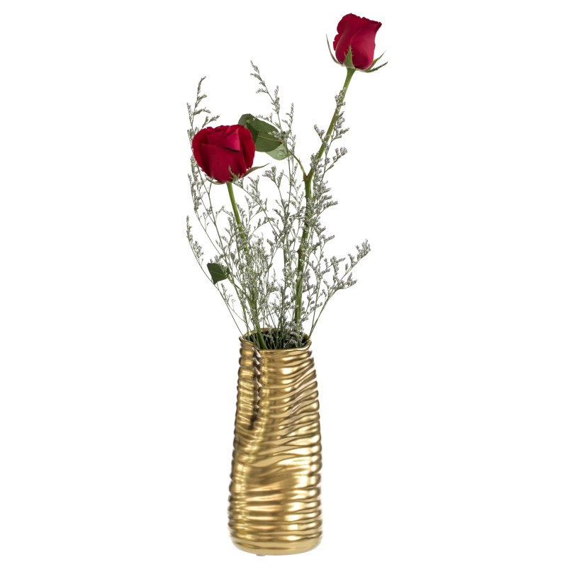 9-Inch Tall Ceramic Bent Melted Modern Style Vase