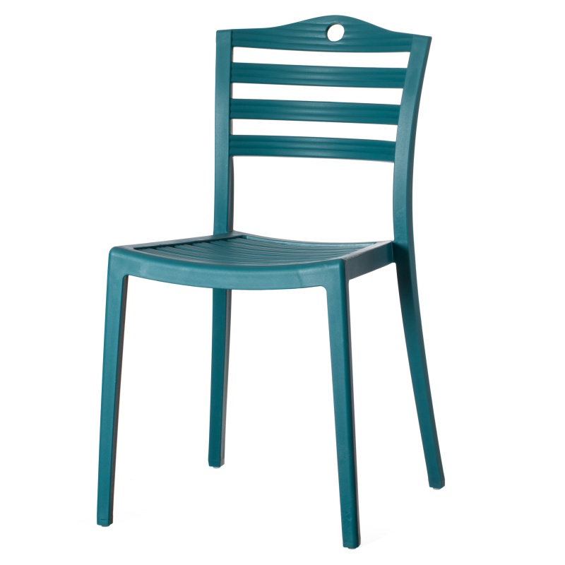 Stackable Modern Plastic Indoor and Outdoor Dining Chair with Ladderback Design