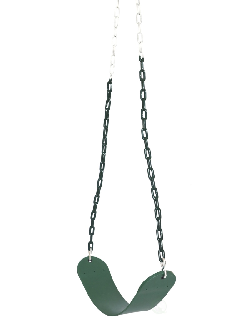 Heavy Duty Flexible Green Belt Swing With Coated Metal Chain