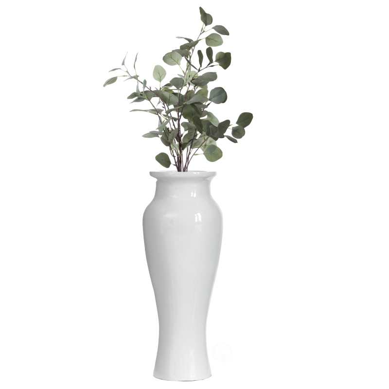 Modern Floor Vase, White Unique Trumpet Floor Vase, Home Interior Decoration, Modern Floor Vase, Tall Floor Vases For Entryway And Living Room And Office, 24 Inch
