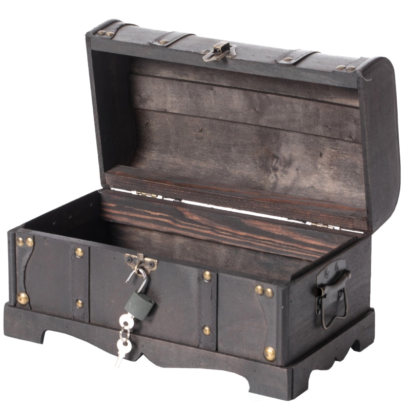 Small Pirate Style Wooden Treasure Chest