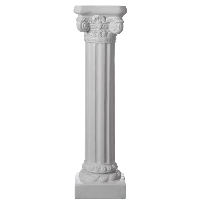 White Roman Ionic Pedestal Stand