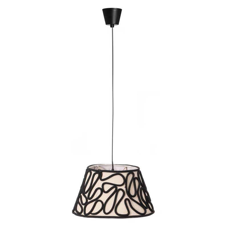 Vintiquewise Decorative Fabric Pendant Lampshade With Swirl Design – Modern Bohemian & Minimalist Hanging Ceiling Light Shade For Bedroom Living Room Kitchen And Dining Room