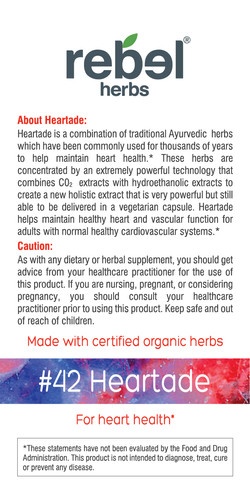Rebel Herbs Organic Heartade Vegetarian Caps - 60 Count