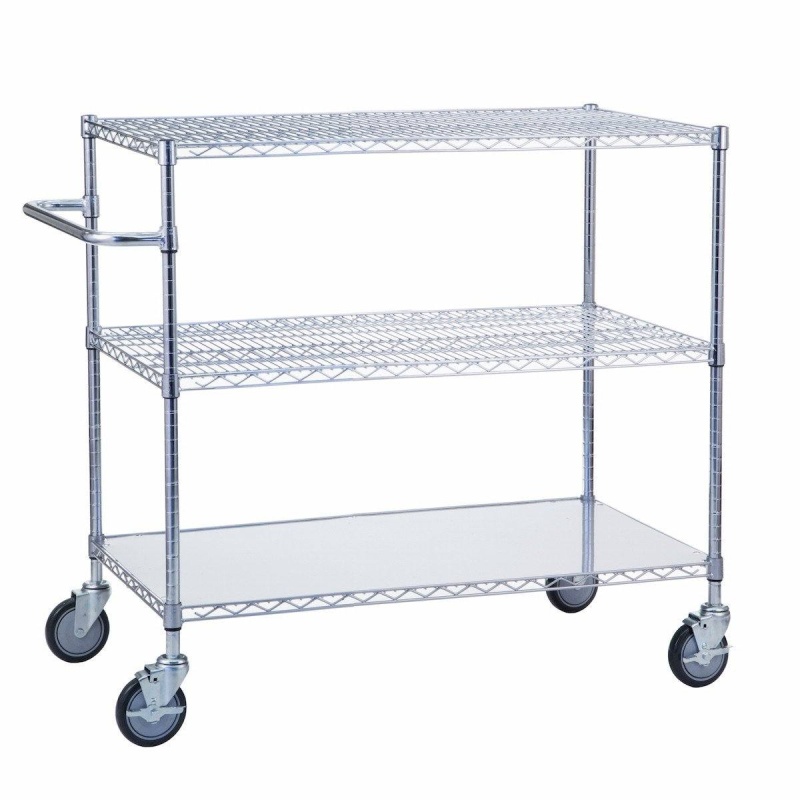 Triple Shelf Utility Cart W/ Solid Bottom 24" X 36"