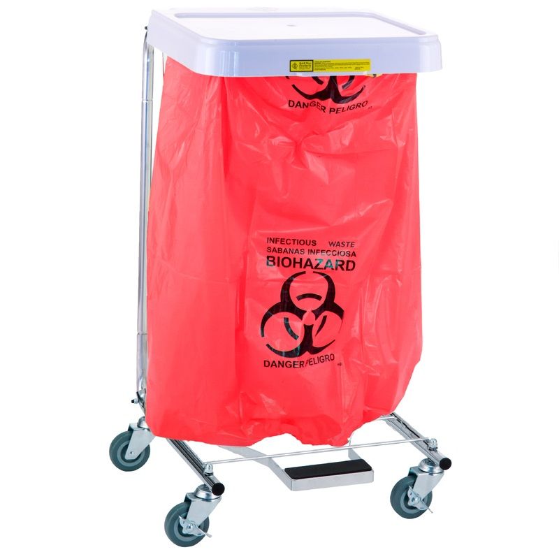Biohazard Waste Disposable Poly-Liner Bag, Red-Blk Print (200/Case)