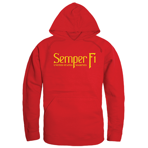 Graphic Pullover, Semper Fi, Red, s