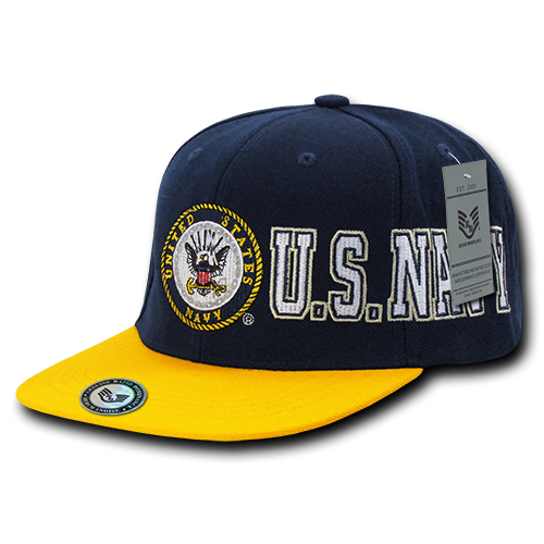 D-Day" Military Caps, Navy, Nvygold