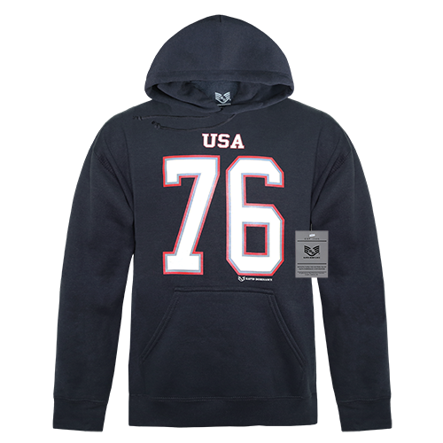 Graphic Pullover Hoodie, Usa, Navy, 2x