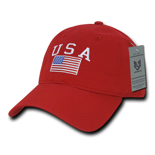Relaxed Graphic Cap, Usa Flag, Red