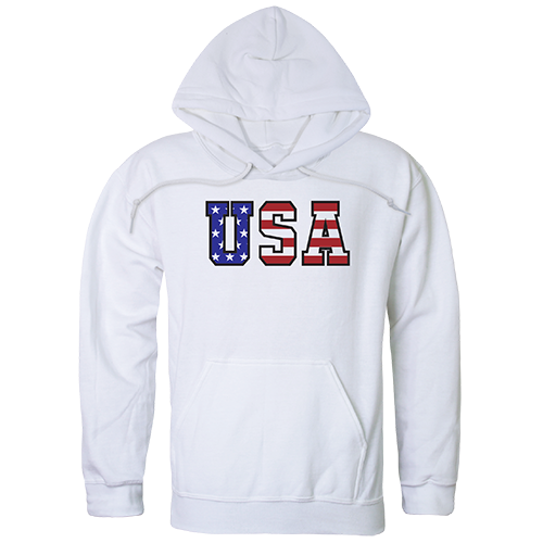 Graphic Pullover, Flag Text, White, 2x