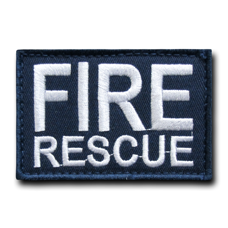 Canvas Patch (3""X2""), Fire Rescue, Navy