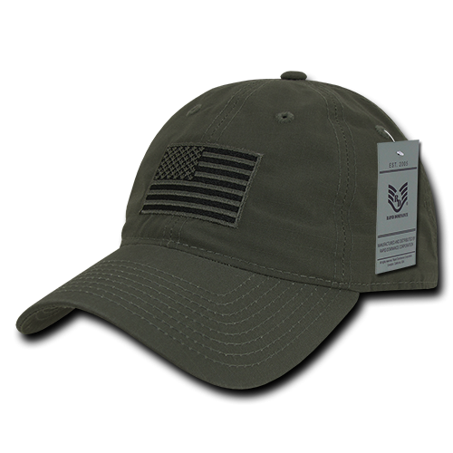Relaxed Ripstop Cap, Usa Flag, Olive