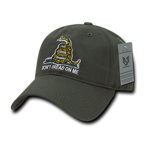 Relaxed Graphic Cap, Gadsden Flag, Olive