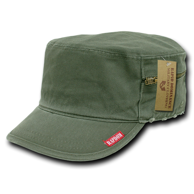 French Round Bill Caps, Olive, S (011)