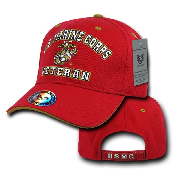'Veterans' Caps, Marine, Red