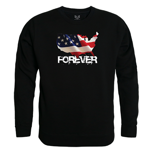 Graphiccrewneck,Forever Usa Map, Blk, 2x