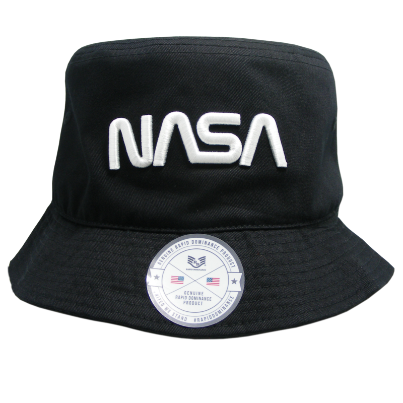 Nasa Relaxed Bucket Hat,Worm,Black, l_Xl