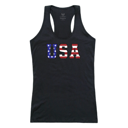 Graphic Tank, Flag Text, Blk, s