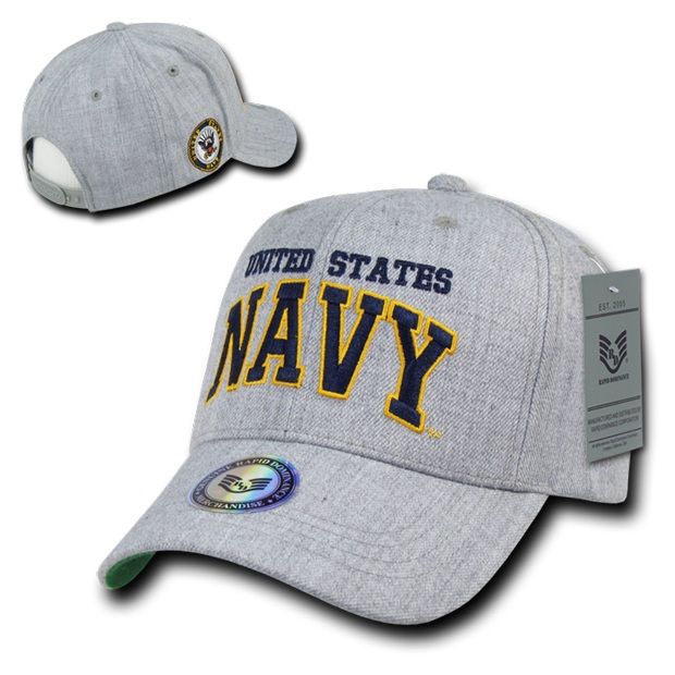 Heather Grey Military Caps, Navy, Hgr