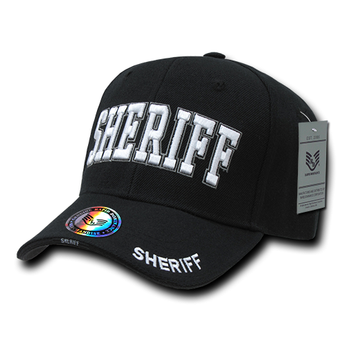 Deluxe Law Enf. Caps, Sheriff, Black