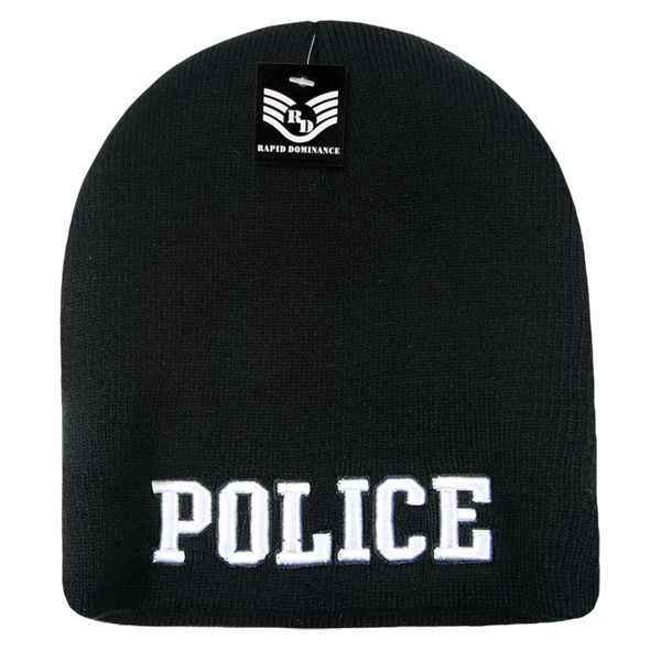 Public Safety Knit Cap, Police 2, Black