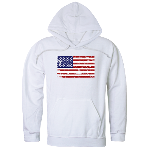 Graphic Pullover, Us Flag 2, Wht, Xl