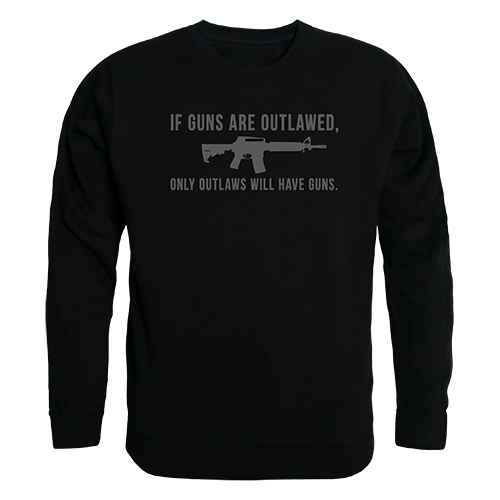 Graphic Crewneck, Outlawed, Black, 2x