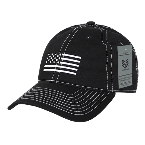 Relaxed Graphic Cap,White Us Flag, Black
