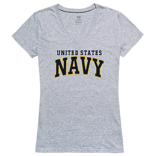 Graphic V-Neck, Us Navy 3, H.Grey, m