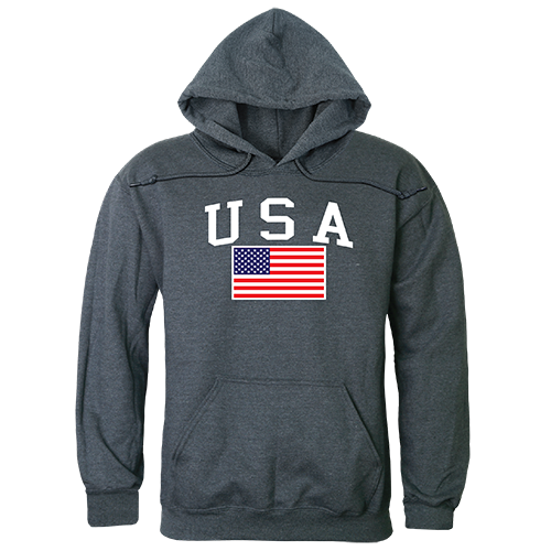 Graphic Pullover, Usa & Flag, H.Char, 2x
