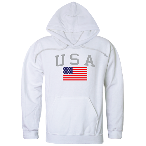 Graphic Pullover, Usa & Flag, White, Xl