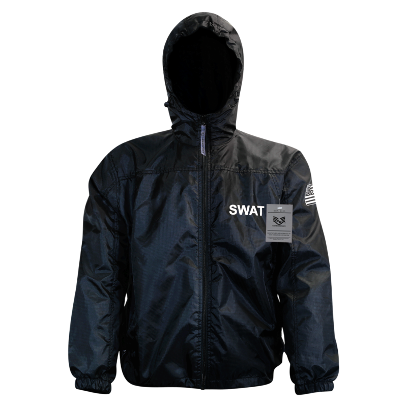 Solid Windbreaker,Swat W/F, Black, 2x