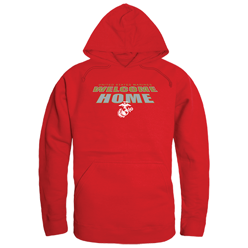 Graphic Pullover, Welcome, Usmc, Red, 2x