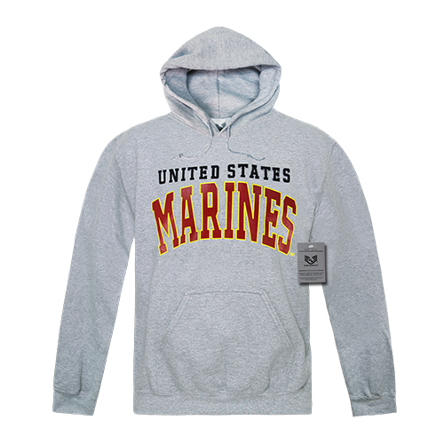 Pullover Hoodie,Us Marines, H.Grey, 2x