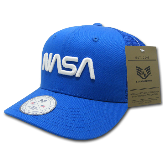 NASA Cotton Trucker Cap - Worm, Royal