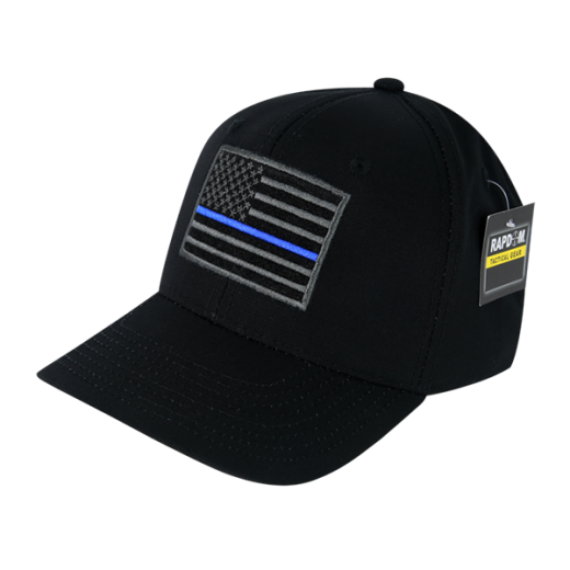 Emb. Ripstop Cap,Thin Blue Line,Black