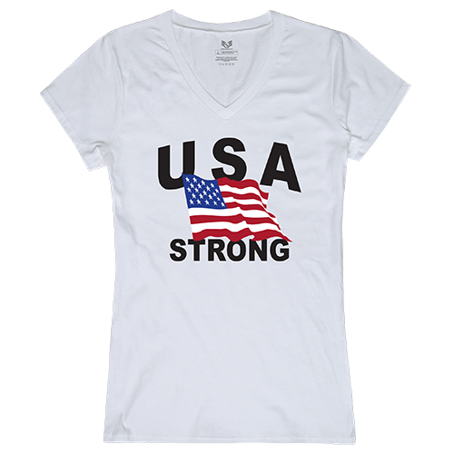 Graphic V-Neck USA Strong 4 T-Shirt