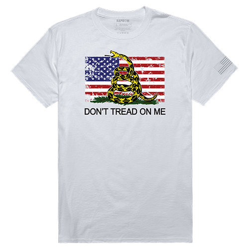 Tac. Graphic T, Flag 2 W/Gadsden, Wht, m
